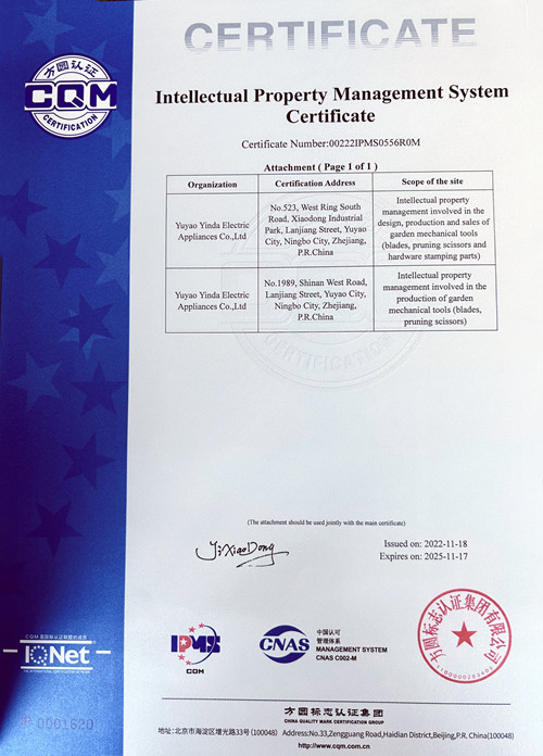 知識(shí)產(chǎn)權(quán)管理體系認(rèn)證證書(英文版)